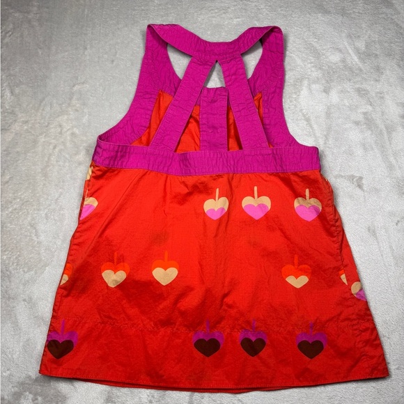 Marc by Marc Jacobs Pink Orange Heart Spade Twee Button Neckline Retro Top 2 - Picture 9 of 14